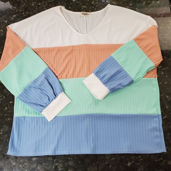 Haptics by Holly Harper Women's Colorblock Top 3X NWOT Lightweight‎ Long Sleeve - Picture 15 of 16